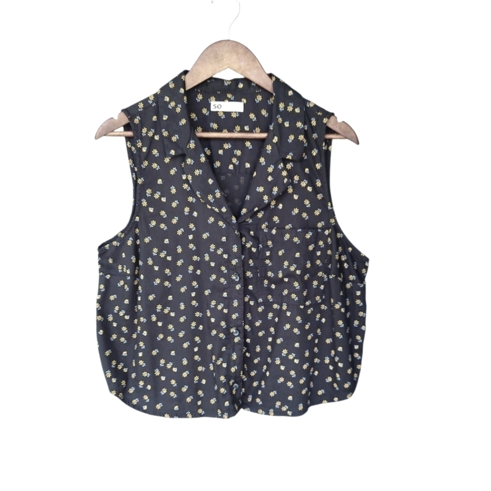 SO Daisey Floral Print Sleeveless Summer Top